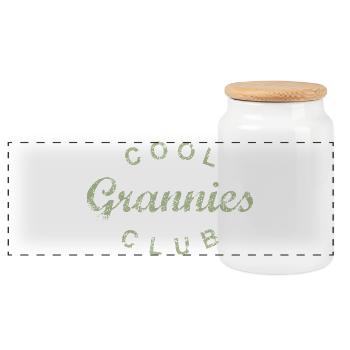 Cadeau de la fête des grand-mères du Cool Grannies Club - Boîte à biscuits avec couvercle en bois - blanc - Devant