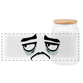 Mürrisches Trauriges Enttäuschtes Gesicht Lustig - Boîte à biscuits avec couvercle en bois - blanc - Devant