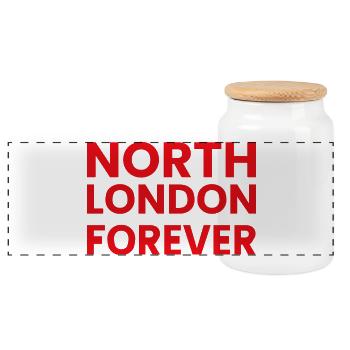 North London Forever - Panoramic Cookie Jar with Wooden Lid - white - Front