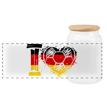 Tenue vintage pour fans de football allemand - Boîte à biscuits avec couvercle en bois - blanc - Devant