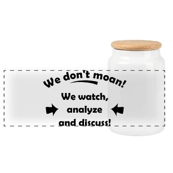 Funny sayings complain - Panoramic Cookie Jar with Wooden Lid - white - Front