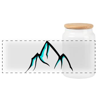 Mountains Mountains - Panoramic Cookie Jar with Wooden Lid - white - Front