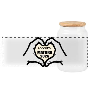 Fin d’études secondaires en cuisine en 2026 - Boîte à biscuits avec couvercle en bois - blanc - Devant