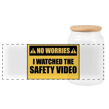 I watched the safety video. (Arbe - Panoramic Cookie Jar with Wooden Lid - white - Front
