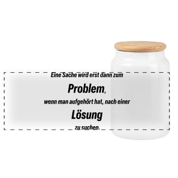 Problem & Lösung 3 de - Panorama Keksdose mit Holzdeckel - Weiß - Vorne