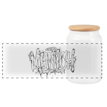 Munich Graffiti Hip_Hop - Panoramic Cookie Jar with Wooden Lid - white - Front