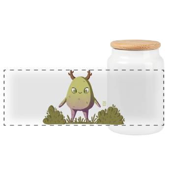 Créature de la forêt mousseuse/Créature de la nature - Boîte à biscuits avec couvercle en bois - blanc - Devant