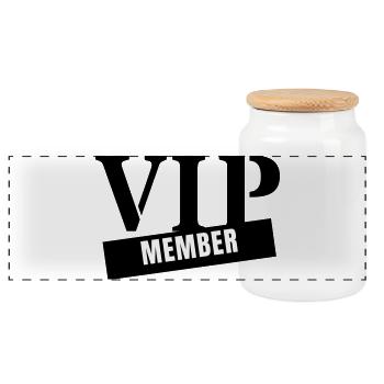 Membre VIP - Fête du Club pour Personnes Très Importantes - Boîte à biscuits avec couvercle en bois - blanc - Devant