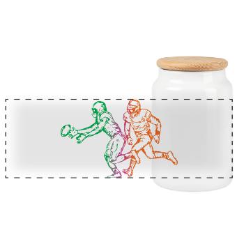 Retro American Football Vintage Sport Geschenk  - Panorama Keksdose mit Holzdeckel - Weiß - Vorne