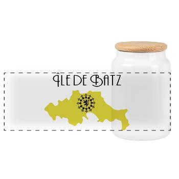 Ile de Batz - Boîte à biscuits avec couvercle en bois - blanc - Devant