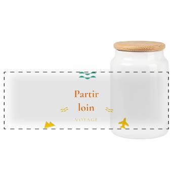 Partir loin — voyage - Boîte à biscuits avec couvercle en bois - blanc - Devant