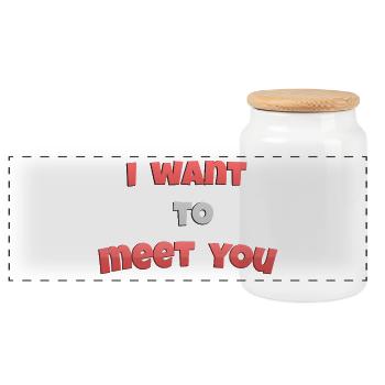 I_wanto_to_meet_you - Boîte à biscuits avec couvercle en bois - blanc - Devant