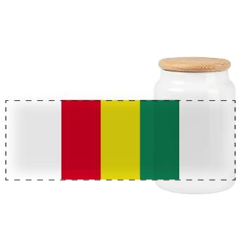 Guineanische Flagge - Panorama Keksdose mit Holzdeckel - Weiß - Vorne