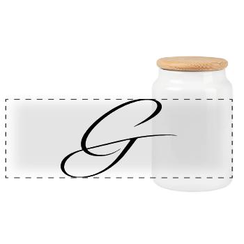 Name mit Anfangsbuchstabe G Greta Gabriel - Panorama Keksdose mit Holzdeckel - Weiß - Vorne