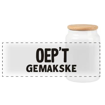 Antwerp dialect Shirts. - Panoramic Cookie Jar with Wooden Lid - white - Front