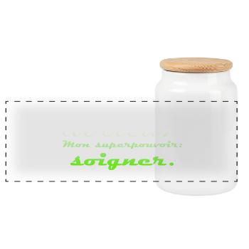 Doctor, doctor, nurse, health and white coat - Panoramic Cookie Jar with Wooden Lid - white - Front