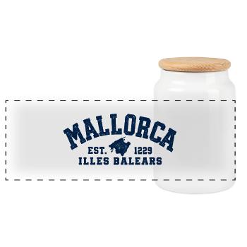 Mallorca - Mittelmeer - Insel - Spanien - Espana - Panorama Keksdose mit Holzdeckel - Weiß - Vorne