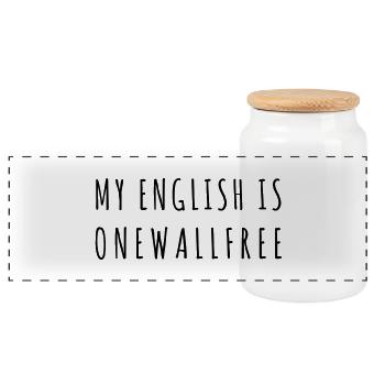 My English is Onewallfree - Panorama Keksdose mit Holzdeckel - Weiß - Vorne