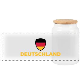 National Flag Of Germany - Panoramic Cookie Jar with Wooden Lid - white - Front
