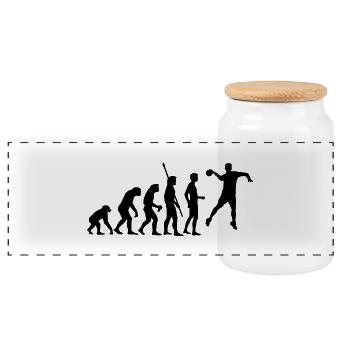 evolution_handball_062011_a_1c - Boîte à biscuits avec couvercle en bois - blanc - Devant