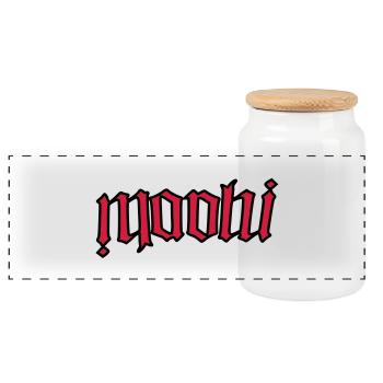 maohi - Boîte à biscuits avec couvercle en bois - blanc - Devant