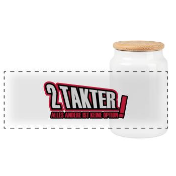 2 Takter - Panorama Keksdose mit Holzdeckel - Weiß - Vorne