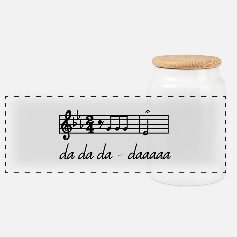 Beethoven - Panorama Keksdose mit Holzdeckel - Weiß