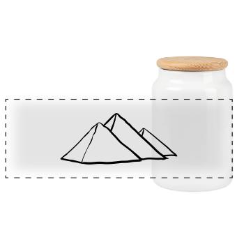 Pyramides de Gizeh - Boîte à biscuits avec couvercle en bois - blanc - Devant