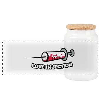 spritze_love_injection2 - Boîte à biscuits avec couvercle en bois - blanc - Devant