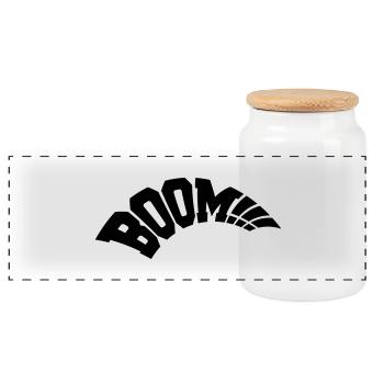 Boom - Panorama Keksdose mit Holzdeckel - Weiß - Vorne