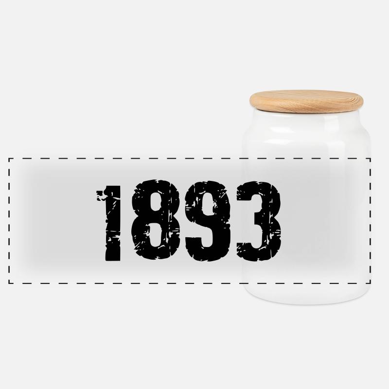 1893 - Panorama Keksdose mit Holzdeckel - Weiß