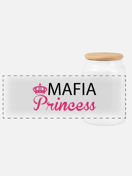 Mafia Princess - Panorama Keksdose mit Holzdeckel - Weiß