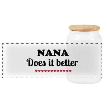 Nana - Panorama Keksdose mit Holzdeckel - Weiß - Vorne