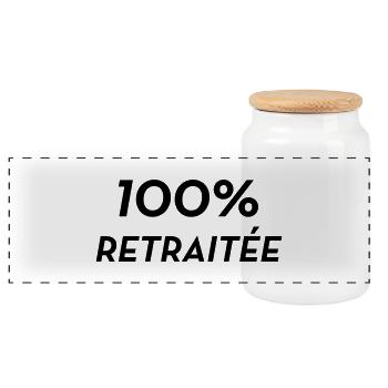 Retirement Pensioner Ruhestand Rentner Retraite - Panoramic Cookie Jar with Wooden Lid - white - Front