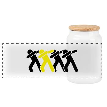 dabbing team - Panorama Keksdose mit Holzdeckel - Weiß - Vorne