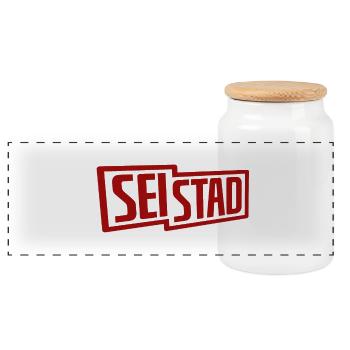 SEi stad - Panorama Keksdose mit Holzdeckel - Weiß - Vorne