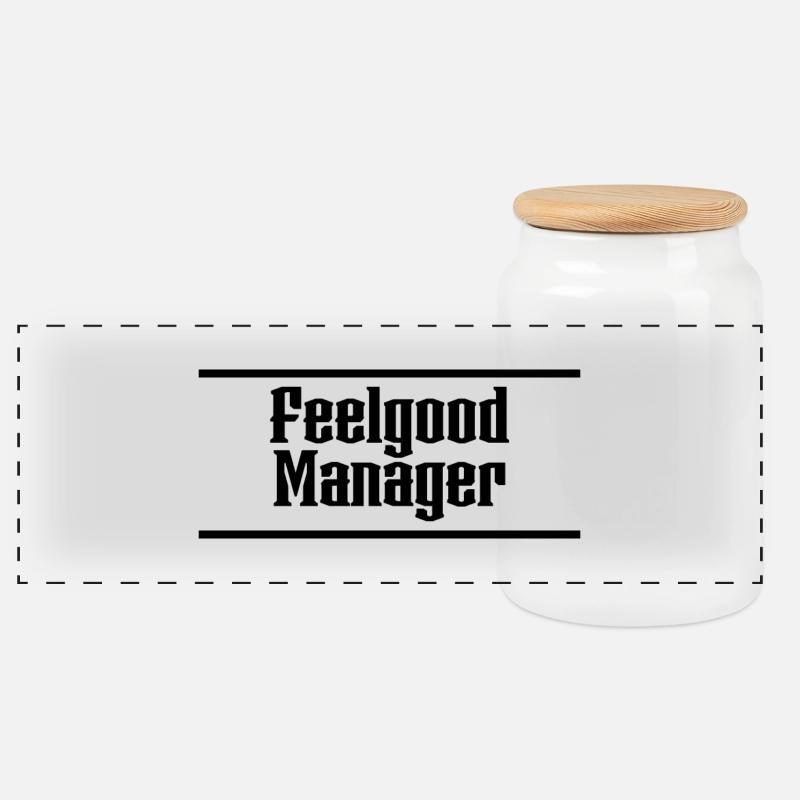 Feelgod Manager Tshirt - Panorama Keksdose mit Holzdeckel - Weiß