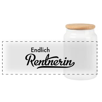 RENTNERIN - Panorama Keksdose mit Holzdeckel - Weiß - Vorne