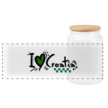 Croatie HRVATSKA Croatie HRV HR Adria Tourisme Mer - Boîte à biscuits avec couvercle en bois - blanc - Devant