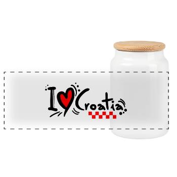 Croatie HRVATSKA Croatie HRV HR Adria Tourisme Mer - Boîte à biscuits avec couvercle en bois - blanc - Devant