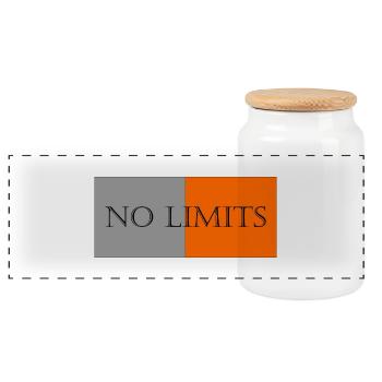 Pas de Limite - Boîte à biscuits avec couvercle en bois - blanc - Devant