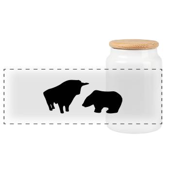 Börse - Panorama Keksdose mit Holzdeckel - Weiß - Vorne