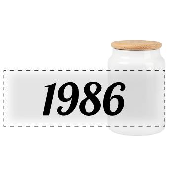 1986 - Boîte à biscuits avec couvercle en bois - blanc - Devant
