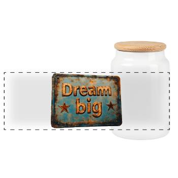 Rêvez grand - Boîte à biscuits avec couvercle en bois - blanc - Devant