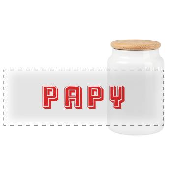 PAPY. FÊTE DES PÈRES. BONNE FÊTE PAPY. JE T'AIME. - Boîte à biscuits avec couvercle en bois - blanc - Devant