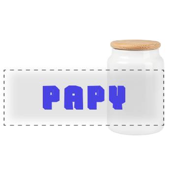 PAPY. FÊTE DES PÈRES. BONNE FÊTE PAPY. JE T'AIME. - Boîte à biscuits avec couvercle en bois - blanc - Devant