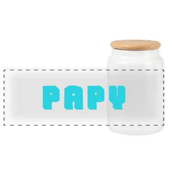 PAPY. FÊTE DES PÈRES. BONNE FÊTE PAPY. JE T'AIME. - Boîte à biscuits avec couvercle en bois - blanc - Devant