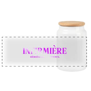 NURSE NURSE DOCTOR HUMOR DRÖLES 10 - Panoramic Cookie Jar with Wooden Lid - white - Front