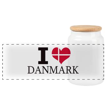 J'AIME LE DANEMARK - Boîte à biscuits avec couvercle en bois - blanc - Devant