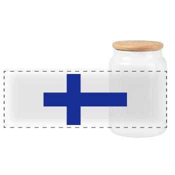 Drapeau national de la Finlande - Boîte à biscuits avec couvercle en bois - blanc - Devant